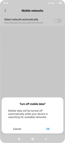 Press OK and your phone will search for networks.