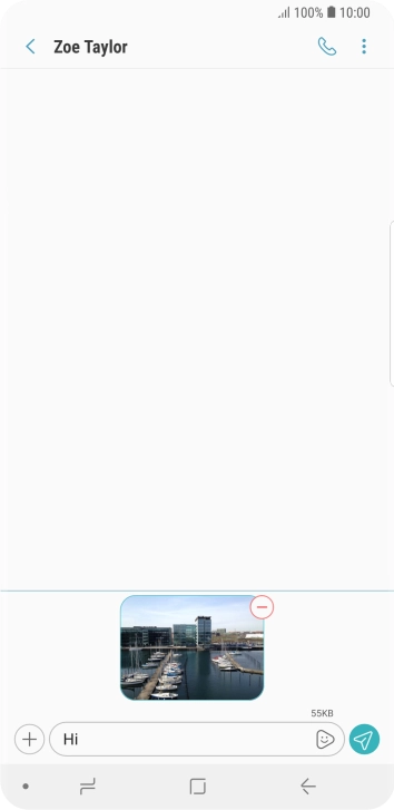 Press the send icon when you've finished your picture message.