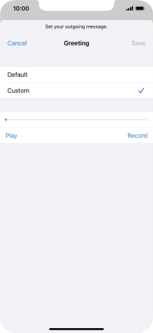 Press Record to start recording a personal greeting.