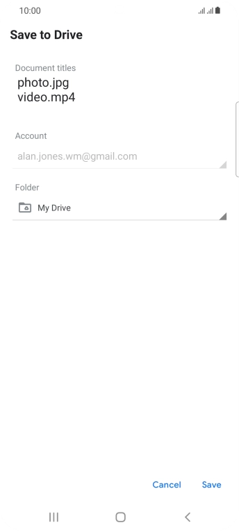 Press the field below 'Folder' and go to the required folder.
