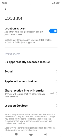 Press App location permissions.