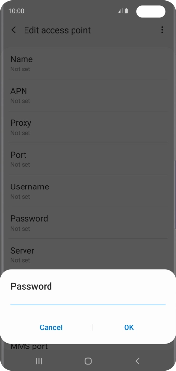 Key in p and press OK.