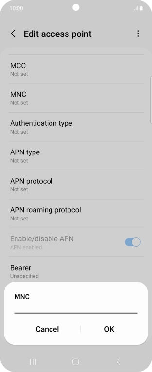 Key in 10 and press OK.