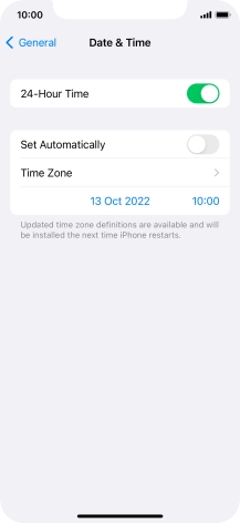 Press the indicator next to 'Set Automatically' to turn on the function.