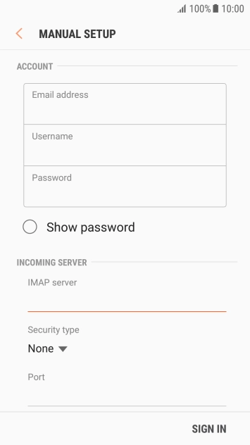 Press the drop down list below 'Security type'.