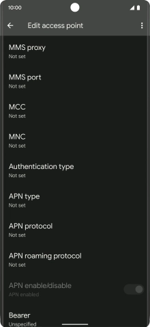 Press MMS proxy.