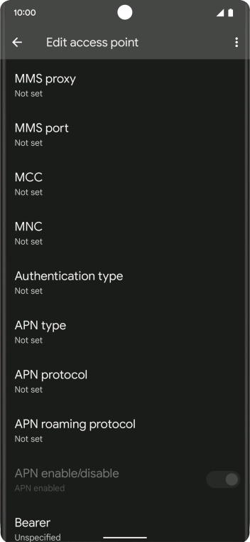 Press MMS proxy.
