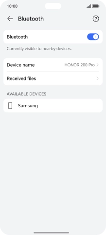 Press the required Bluetooth device and follow the instructions on the screen to pair the device with your phone.