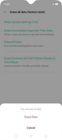 Press Erase Data.