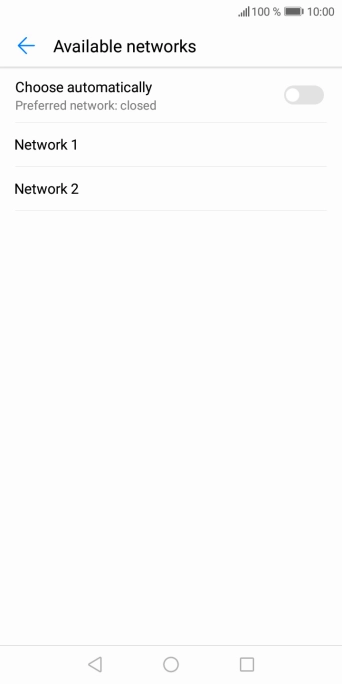 Press the required network.