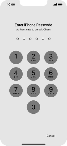 Use the lock code you created. The app is now no longer locked.