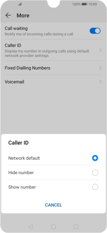Press Show number to turn on caller identification.