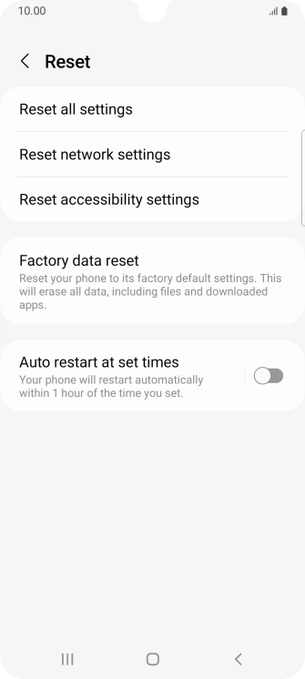 Press Factory data reset.