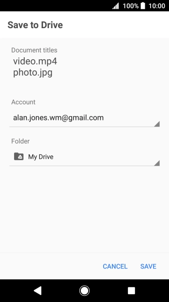 Press the field below 'Folder' and go to the required folder.