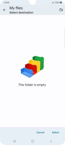 To create a new folder, press the new folder icon and follow the instructions on the screen to create a new folder.
