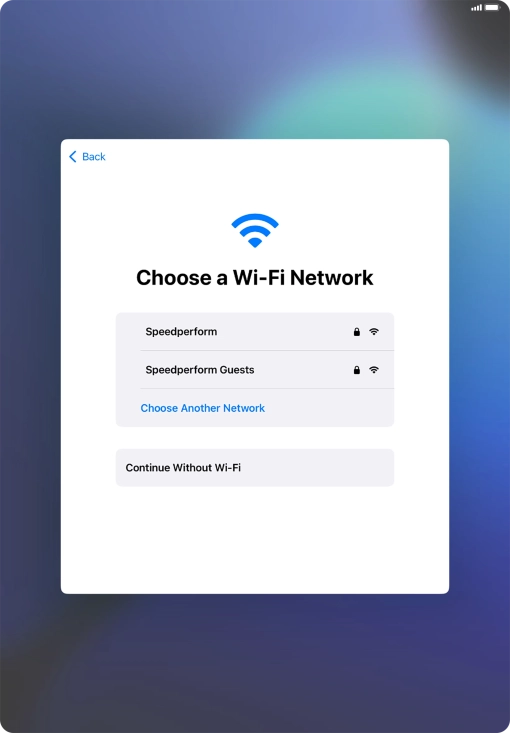 Press the required WiFi network. Press the required WiFi network.