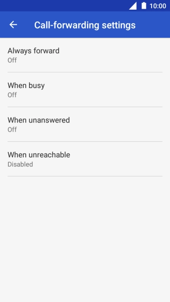 Press the required divert type.