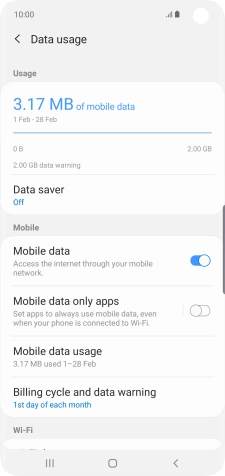 The total data usage is displayed.