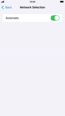 Press the indicator next to 'Automatic' to turn automatic network selection on or off.