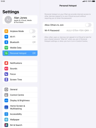 Press Wi-Fi Password and key in the required password.