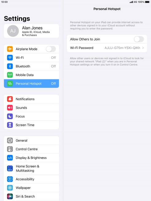 Press Wi-Fi Password and key in the required password.