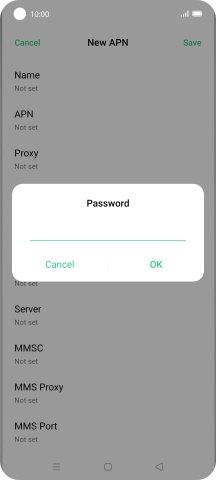 Key in password and press OK.