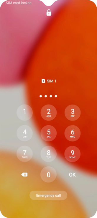 If you're asked to key in your SIM PIN, do so and press OK. The default SIM PIN is 0000.