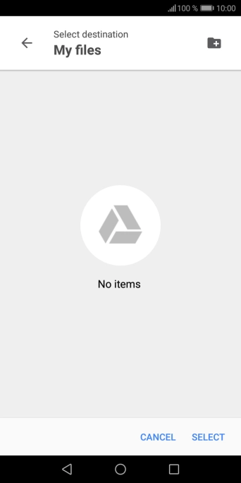 To create a new folder, press the new folder icon and follow the instructions on the screen to create a new folder.