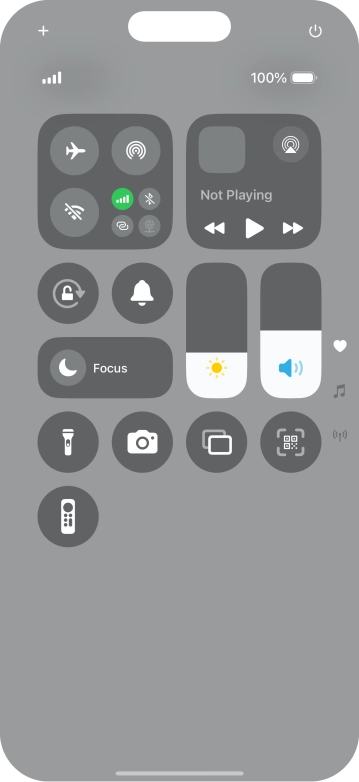 Press the airplane mode icon to turn the function on or off.