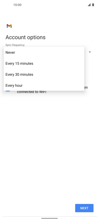 Press the required setting.