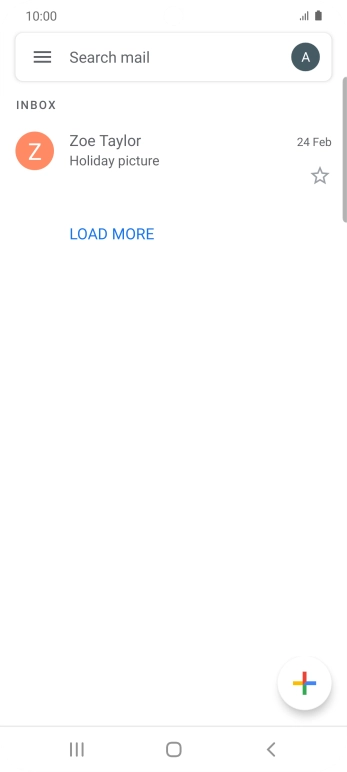 Press the email account icon. Press the email account icon.