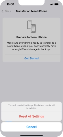 Press Reset All Settings.