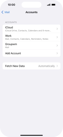 Press the name of the email account you've just set up.