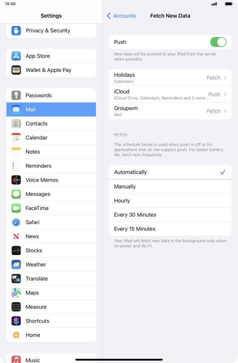 If you turn off the function, press the required setting.