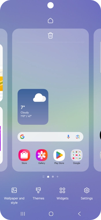 Press the required setting and follow the instructions on the screen to personalise the appearance of the home screen.