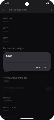 Key in 10 and press OK.