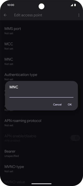 Key in 10 and press OK.