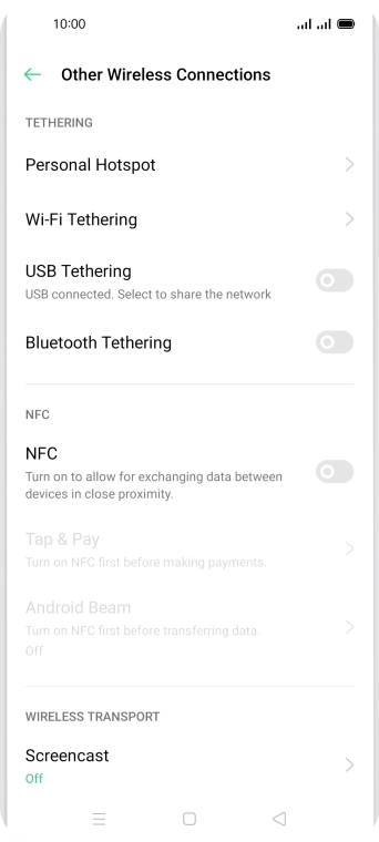 Press Personal Hotspot.
