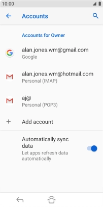 Press the indicator next to 'Automatically sync data' to turn the function on or off.