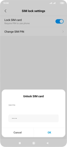 Key in your SIM PIN and press OK. The default SIM PIN is 0000.