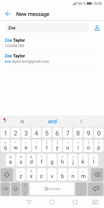 Press the required contact. Press the required contact.