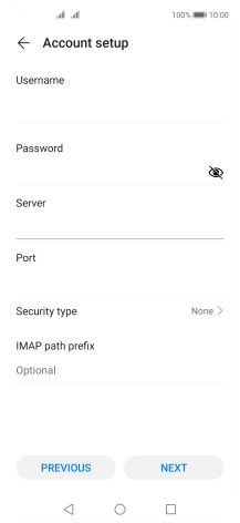 Press the field below 'Port' and key in 143.