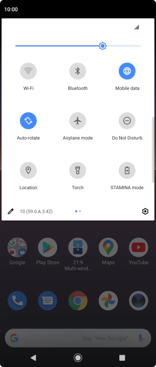 Press the settings icon.