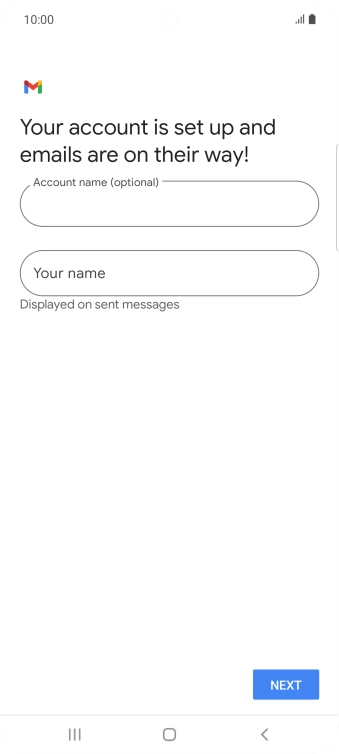 Press the field below 'Account name (optional)' and key in the required name.