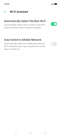 Press the indicator next to 'Auto-Switch to Mobile Network' to turn the function on or off.
