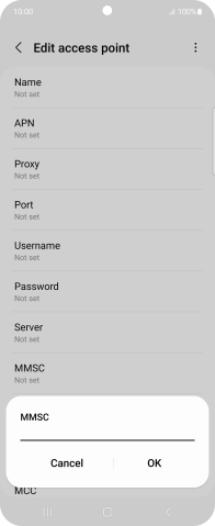 Key in http://mmsc.mms.o2.co.uk:8002 and press OK.