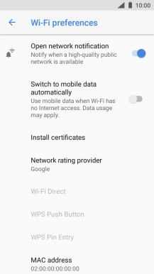 Press the indicator next to 'Switch to mobile data automatically' to turn the function on or off.