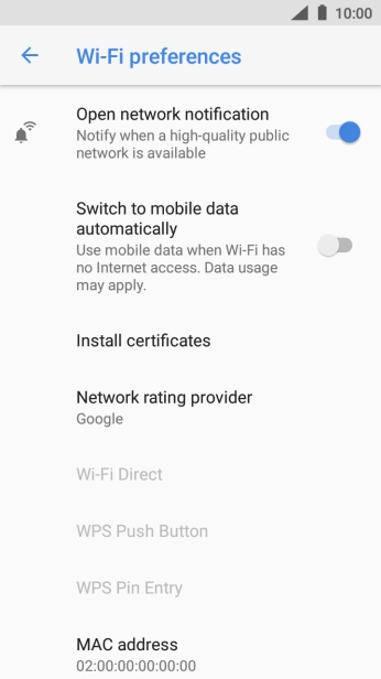 Press the indicator next to 'Switch to mobile data automatically' to turn the function on or off.
