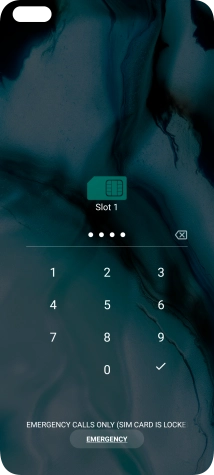 Key in your SIM PIN and press the confirm icon. The default SIM PIN is 0000.
