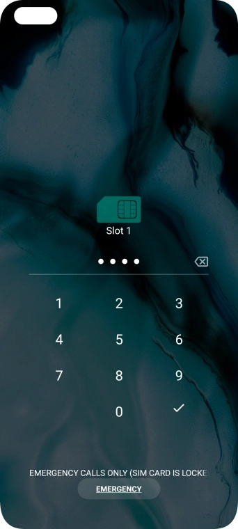 Key in your SIM PIN and press the confirm icon. The default SIM PIN is 0000.